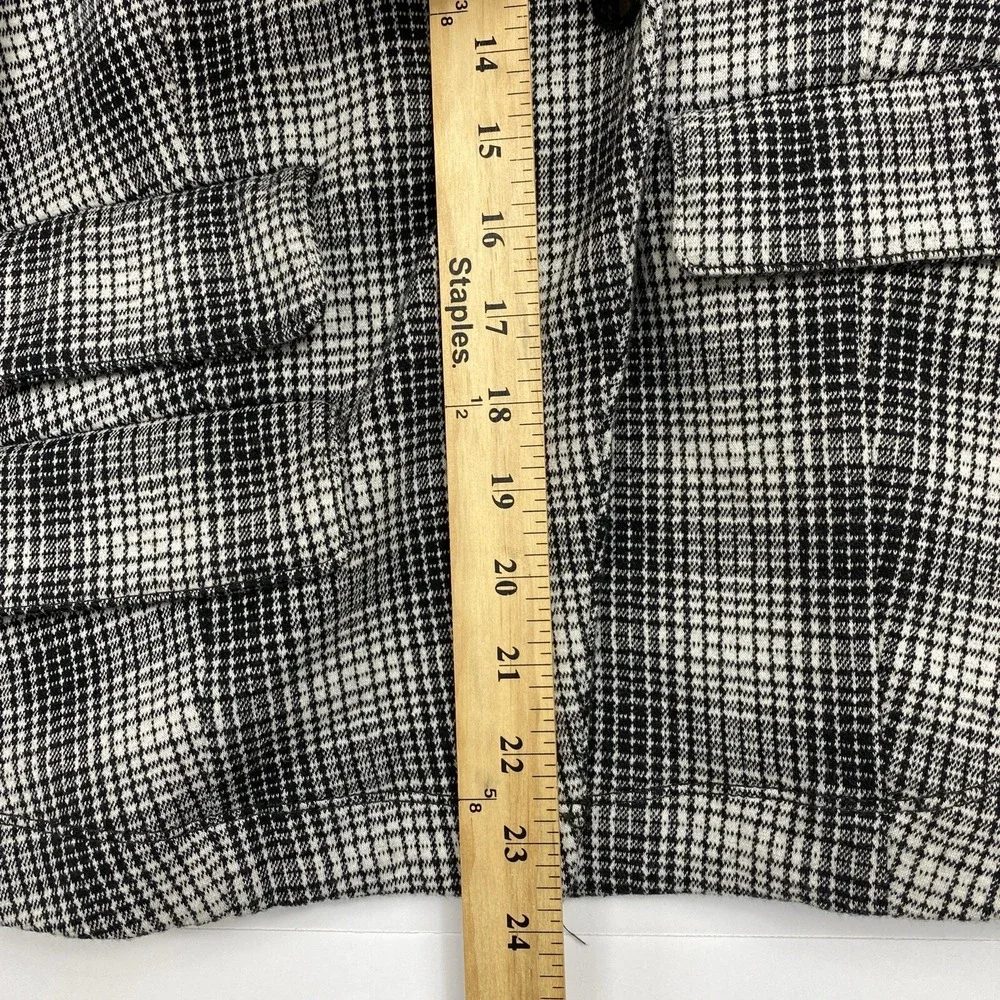 Maeve Anthropologie Womens Black Plaid Single Button Blazer Size XXS Preppy‎